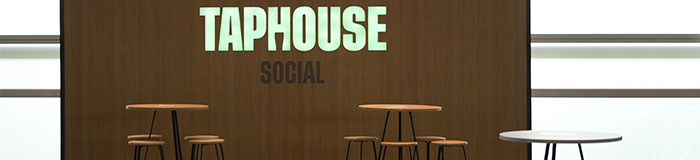 Inifrån TapHouse Social Lounge på Wembley Stadium